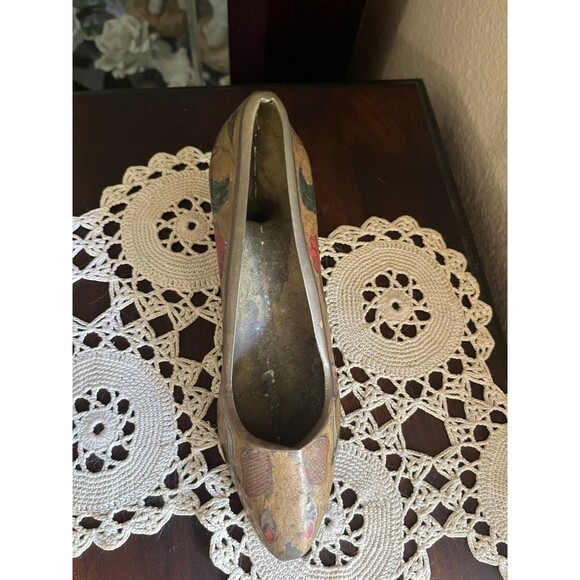 Antique Solid Brass High Heel Shoe - Picture 4 of 8